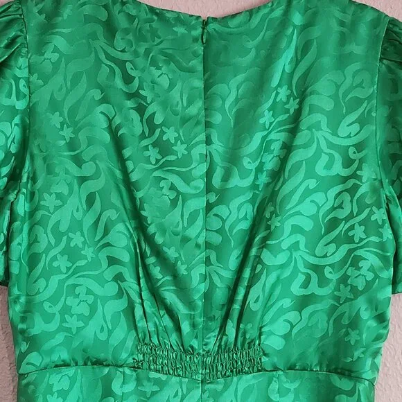 SALONI 100% Silk Green Bianca Midi Dress NWT Size 10 - Picture 11 of 17